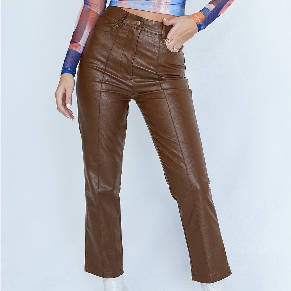 Princess Polly Dusty Brown Leather Pants